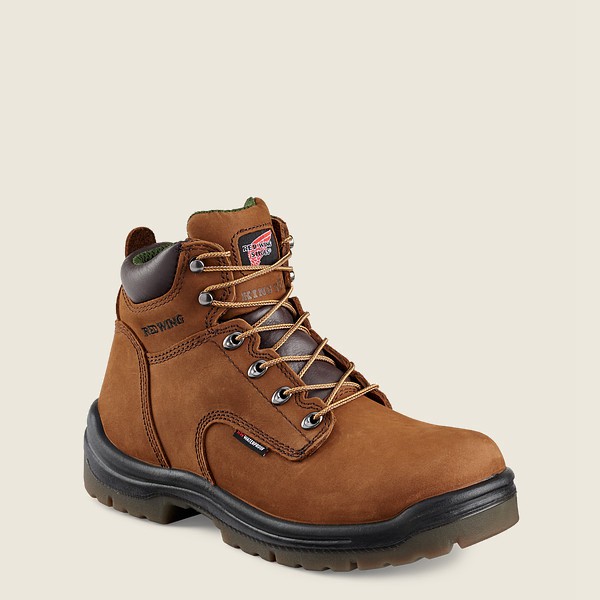 Red Wing Work Boots Brown - Red Wing Mens King Toe® - 6-inch Waterproof Soft Toe - EBDJI-4827